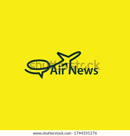 Air news line art typography logo design template. Travel news/mail logo
