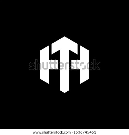 monogram hexagon letter ht logo