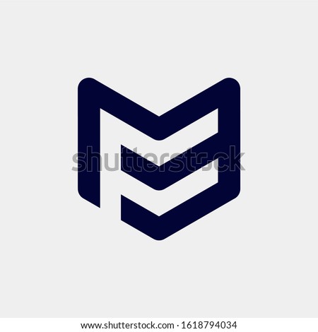 initial letter mf or fm logo template