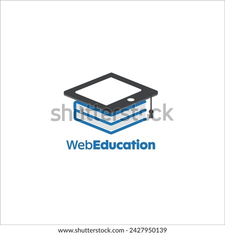 tablet books net education vector logo template