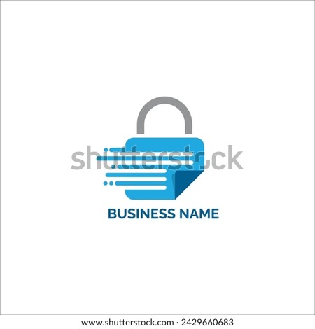 lock data lines cyber security vector logo template