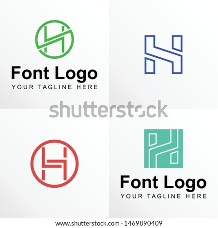 4 letter H font in line image graphic icon logo design abstract concept vector stock. Can be used as a symbol related to initial or monogram