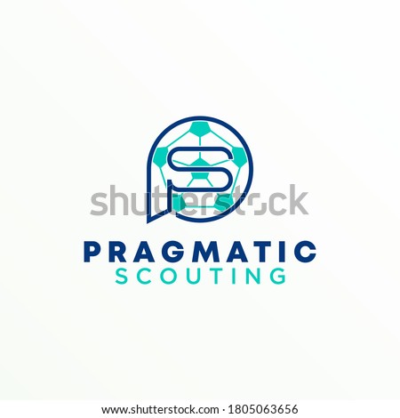 Simple Letter or word SP line font with ball image graphic icon logo design abstract concept vector stock. Can be used as a symbol of football or sport