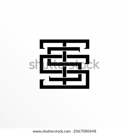 Letter or word TSS font in line Square image graphic icon logo design abstract concept vector stock. Can be used as a symbol related to initial or motif.