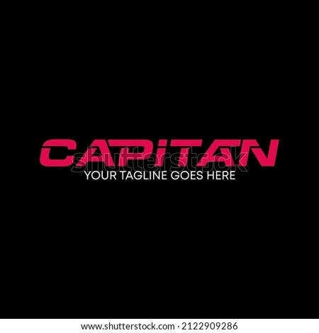 Letter or writing CAPITAN sans serif sport font image graphic icon logo design abstract concept vector stock. Can be used as a symbol related to wordmark