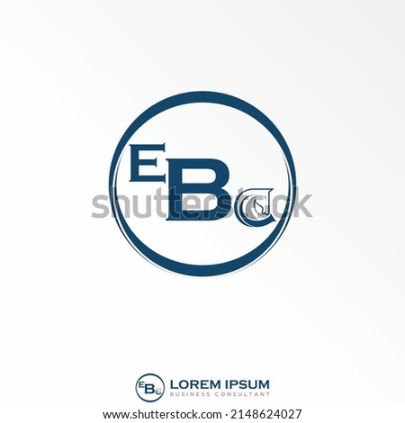 Letter EBC font in cutting circle with horse inside word C image graphic icon logo design abstract concept vector stock. Can be used as a symbol associated with animal or initial