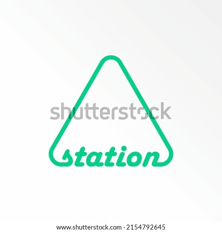 letter or writing STATION line font in triangle image graphic icon logo design abstract concept vector stock. Can be used as a symbol related to initial or wordmark