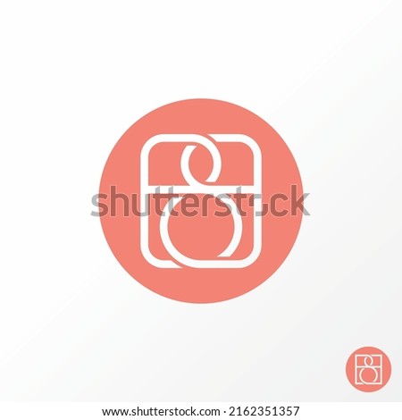 Unique letter or word BB line art out font on flip or backward square image graphic icon logo design abstract concept vector stock. Can be used as a symbol related to initial or monogram