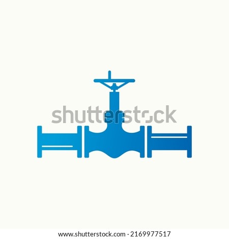 Simple and unique valve and pipe gas or water image graphic icon logo design abstract concept vector stock. Can be used as symbol related to plumbing or energy