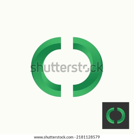 Simple and unique shape brackets mark like letter or word O cut font image graphic icon logo design abstract concept vector stock. Can be used as symbol related to sign or education