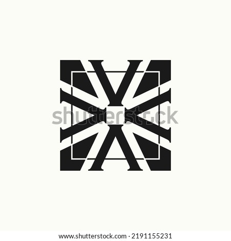 Simple and unique letter or word A sarif font on 4 position square sign image graphic icon logo design abstract concept vector stock. Can be used as symbol related to initial or motif interior