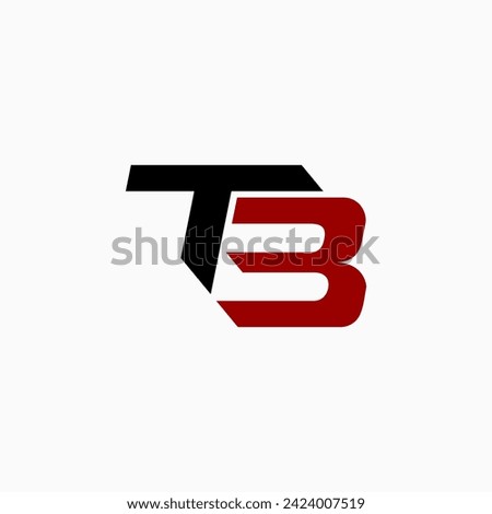 Logo design graphic concept creative premium vector stock initial letter TB T3 font like 3D sport brand clothing. Related monogram typography branding