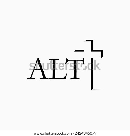 Logo design graphic concept creative premium vector stock initial letter Alt cross church  cutting negative space shadow Related to religion christian