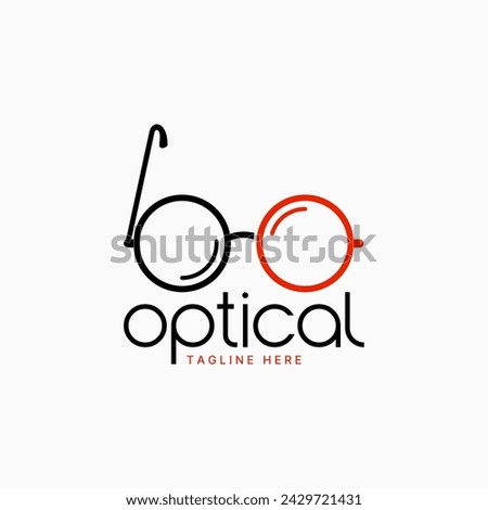 Logo design graphic concept creative art premium vector stock themes abstract image eyeglasses spectacles vision. Relate to optical eyewear view see