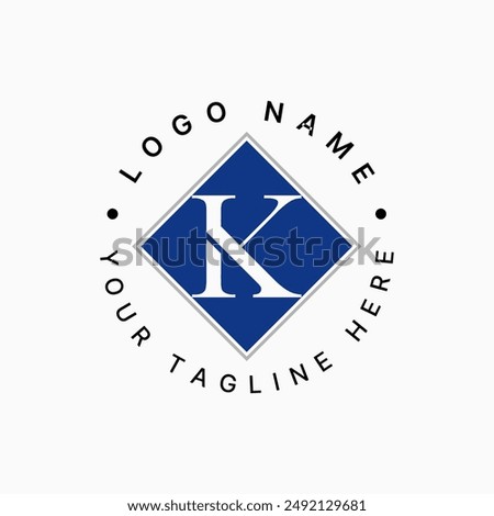 Logo design graphic concept creative abstract premium vector stock initial K serif font line out cutting off. Related to monogram typography law firm