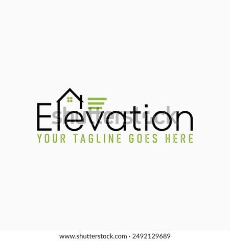 Logo design graphic concept creative abstract premium vector stock text word Elevation line town roof house window Related to typography home property