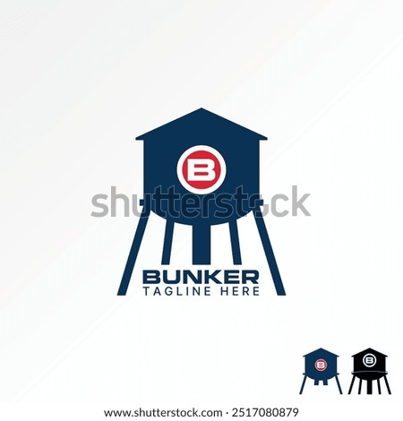 Logo design graphic concept abstract creative premium vector stock bunker water tower storage tank. Related to home property house structure building