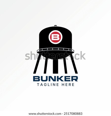 Logo design graphic concept abstract creative premium vector stock bunker water tower storage tank. Related to B font home property structure building