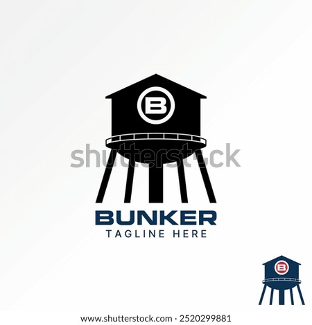 Logo design graphic concept abstract creative premium vector stock storage tank bunker water tower. Related to home property house structure building