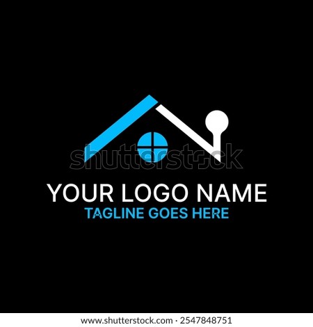 Logo design graphic concept creative premium vector stock image graphic simple unique home dot tech app roof house window Related to property mortgage