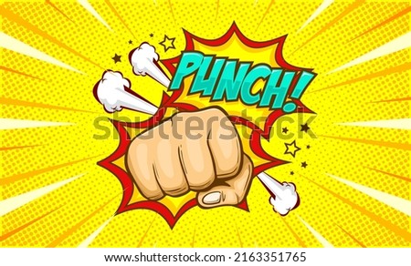 Comic punch cartoon illustration design