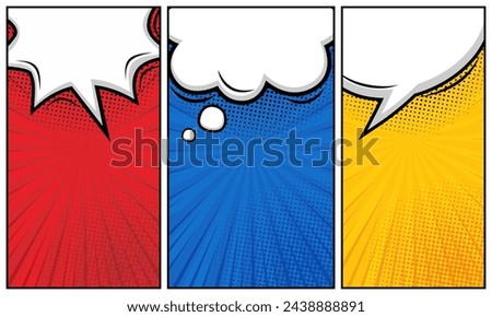 Comic panel background with cloud speech bubble