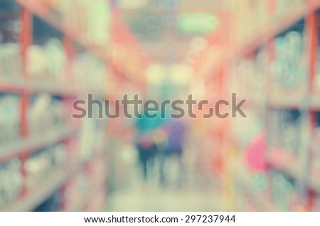 Blur people shopping in shopping center mall abstract background.Retro color style.