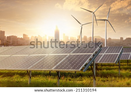 Similar – Image, Stock Photo City view with windmill