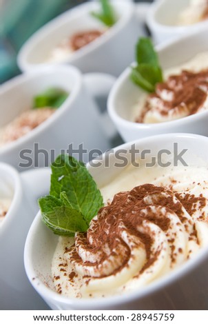 cream cappuccino with mint