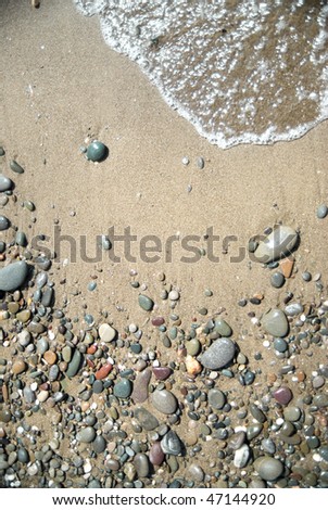 sand stones and water wave