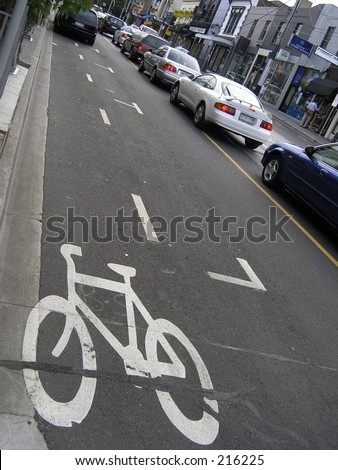 city street cycle lane.