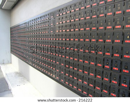 Private mail boxes at post office
