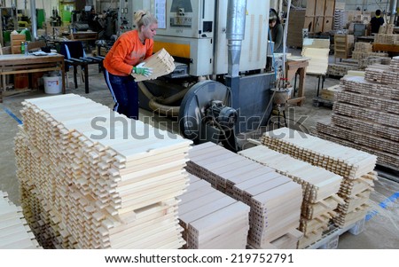 STARA ZAGORA, BULGARIA - FEB 11 Factory for production of furniture in Stara Zagora, Bulgaria February 11, 2014