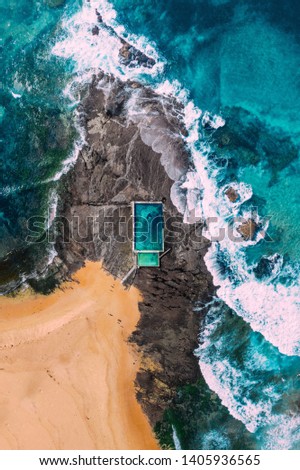 Mona Vale Ocean Pool - Outdoor rock pool in Sydney, New South Wales (NSW), Australia  Stock foto © 