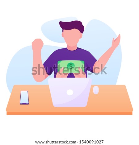 You got payment flat illustration