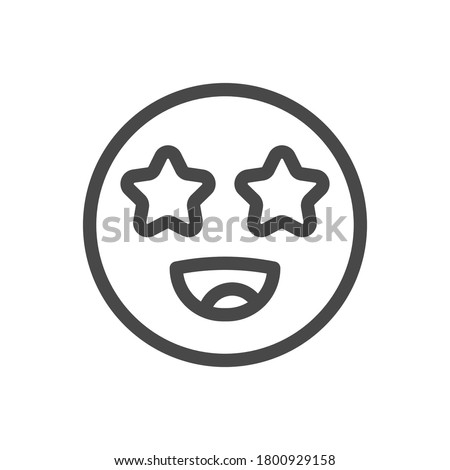 star eye face outline emoji icon