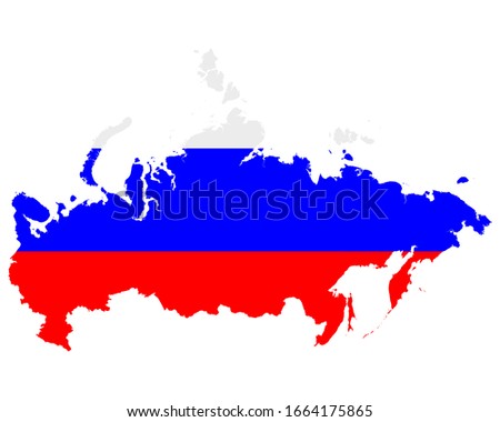 Flag in map of Russia