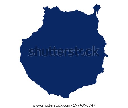 Map of Gran Canaria in blue colour