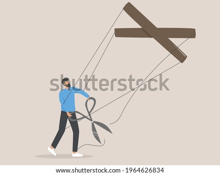 Free from manipulation concept. Puppet. Human manipulation. Foto stock © 