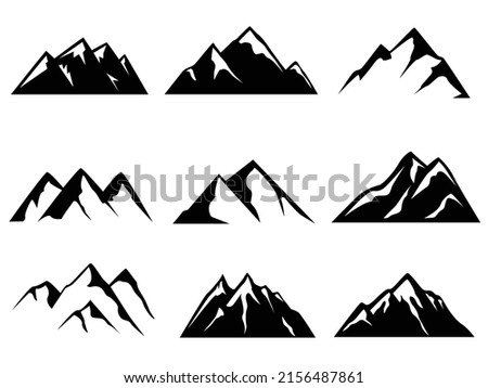 Mountain silhouettes clip art collection set 商業照片 © 