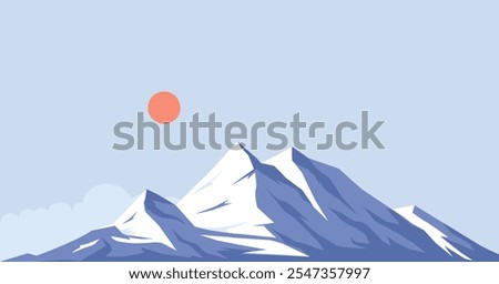 Similar – Image, Stock Photo Snowy mountain ridge in winter