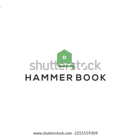Hammer Book Home logo template, Real estate symbol	