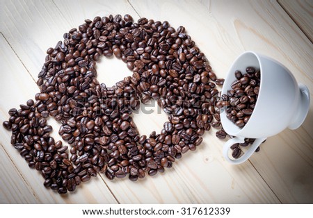 skull symbol made by coffee beans.
