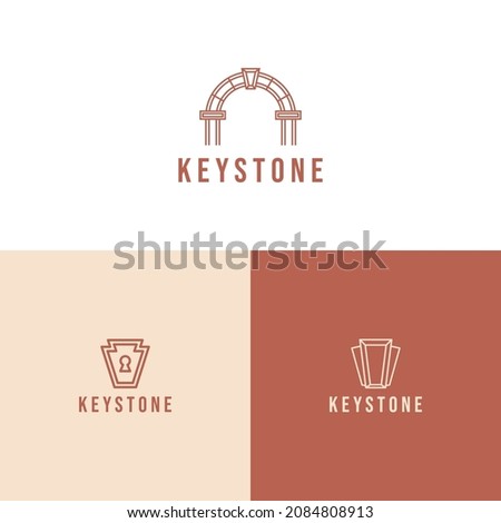 key Stone line art style logo design
