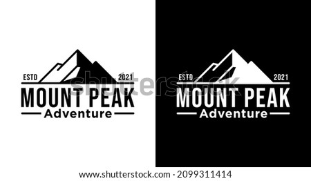 Summit mountain peak for adventure outdoor logo design