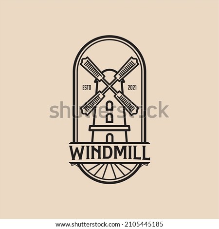 agriculture logo design shape Windmill 