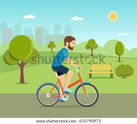 Similar – Image, Stock Photo Cycling in the park