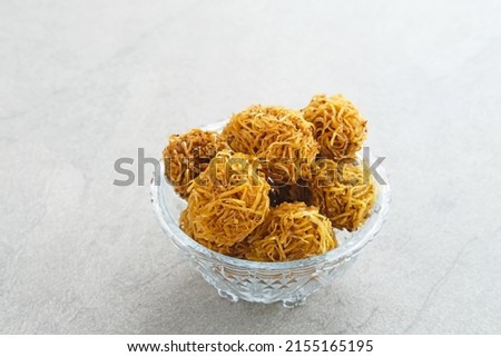 Grubi, Indonesian snack made from sweet potato with crispy texture and sweet taste. This grubi has a round shape.
 Zdjęcia stock © 