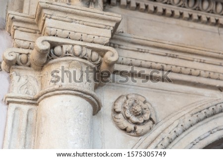 Mannerist or renaissance on Armeniam tenement houses in Zamosc city in Poland, example of Lublin renaissance, 16th architecture and decorations Zdjęcia stock © 