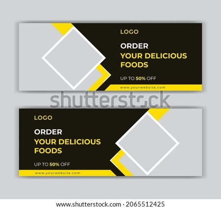 Food Restaurant Social Media Post Facebook Cover Page Timeline Online Web Banner Template Design